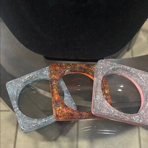 Sassy Jones - Fairy-dust Set of Three Glitter Square Bangles